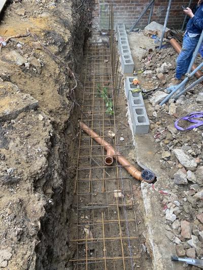 Construction of Foundation for New Retaining Wall at Camden