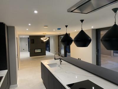 View of Completed Kitchen in New House at Ryarsh, West Malling