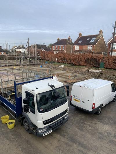 Progression of Construction Works of 8 New Terraced Houses at Burgess Hill, West Sussex 
