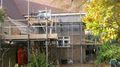 Extension being built on house in Maidstone, kent
