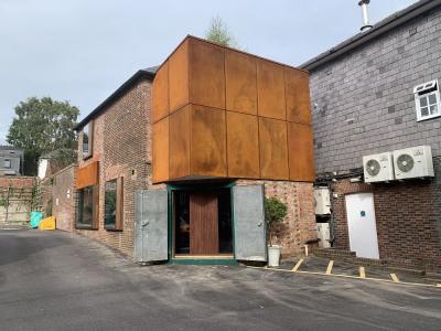 Exterior of existing building converted into contemporary offices