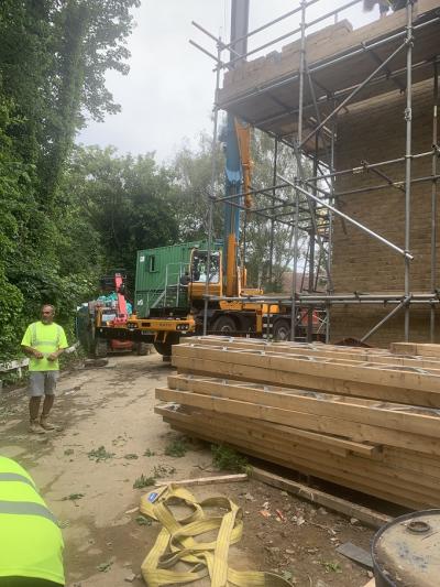 Arrival of New New Trusses for Construction of New Extension