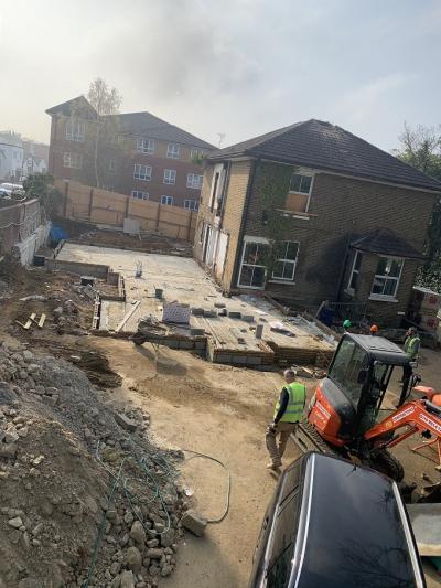 View of Groundworks of Refurbishment at Maidstone
