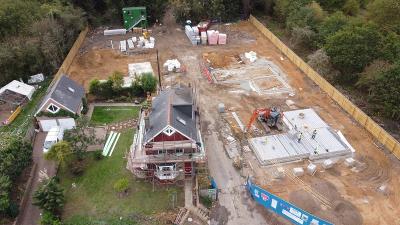 Ariel View of Construction Site at Swanley