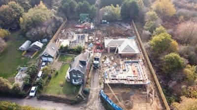 Ariel View of Construction Site at Swanley