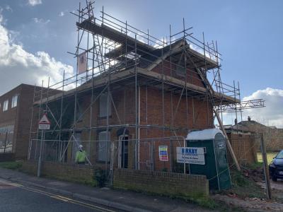 Front View of Construction Project