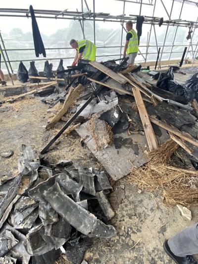 Demolition of existing roof at Camden