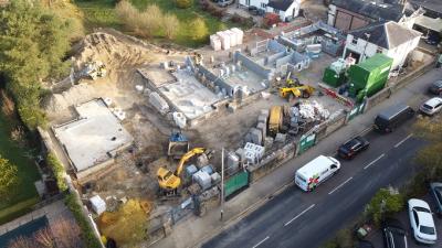 Ariel View of Construction Site at Tunbridge Wells 