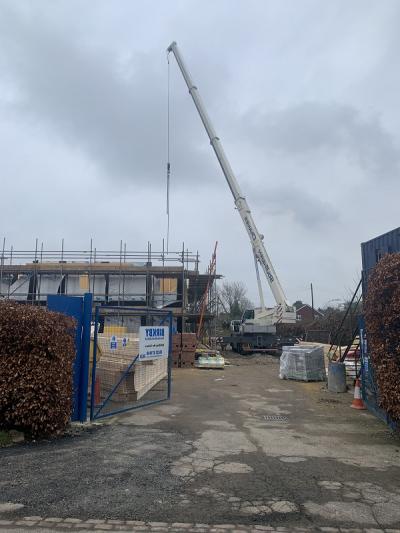 Continuing Construction Works of 8 New Terraced Houses at Burgess Hill, West Sussex 