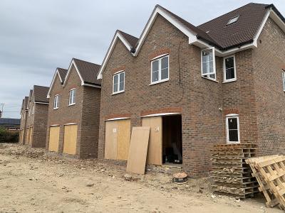 Rear view of construction site at Burgess Hill