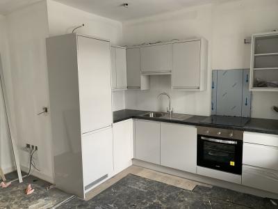 Nearing  completion of construction of new kitchen