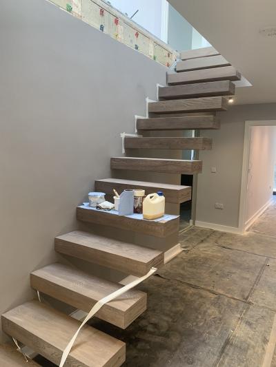 Installation of Stairs Near Completion at New House in West Malling