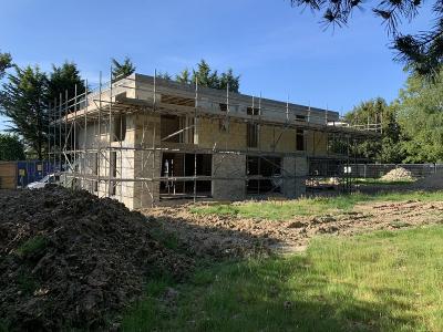 External view of partly constructed new private house