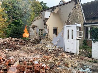 Demolition of existing structure on site of new private house 