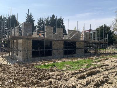 Construction underway of new private house