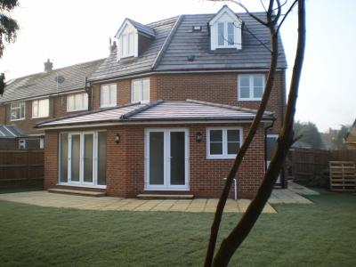 Rear view of a 4 bedroom detached house built by Birkby Contruction